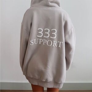 1987 Label The 333 zip up in "brunch" Hoodie Sweatshirt Jacket Tan Size Small S